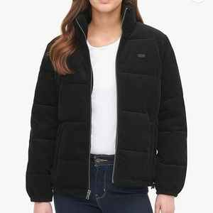 black cropped puffer jacket
